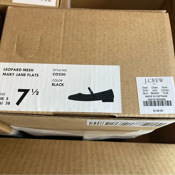 J. Crew Factory Black Leopard mesh Mary Jane flats - Picture 11 of 13